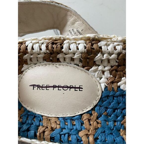 New New Free People Roma Raffia Sandals Size 9 - Picture 5 of 7
